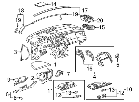 2011 Buick LaCrosse Cluster & Switches, Instrument Panel Diagram