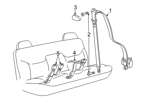 2000 Chevy Suburban 2500 Rear Seat Belts Diagram