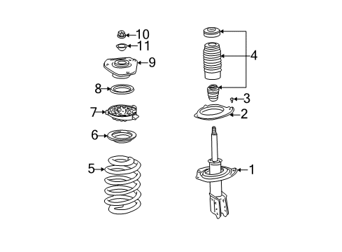 2004 Cadillac DeVille Struts & Components - Front Diagram