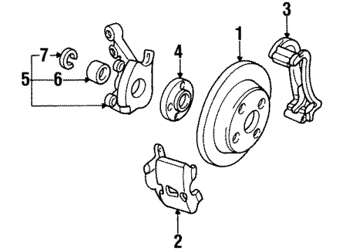1996 Saturn SC1 Front Brakes Diagram