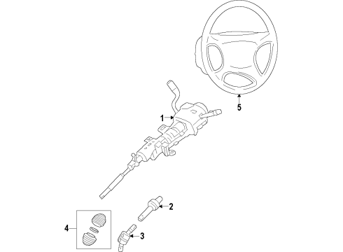 2012 GMC Sierra 1500 Steering Column & Wheel, Shroud, Switches & Levers Diagram 3 - Thumbnail