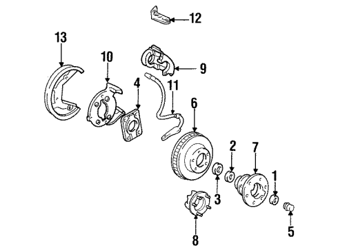 1991 Chevy K2500 Flex Hose, Front Driver Side Diagram for 19173260