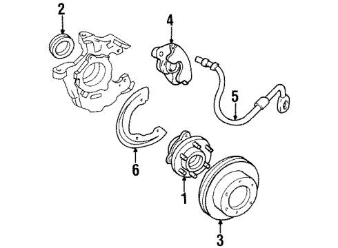 1990 GMC C1500 Hub & Bearing, Front Diagram for 12541129