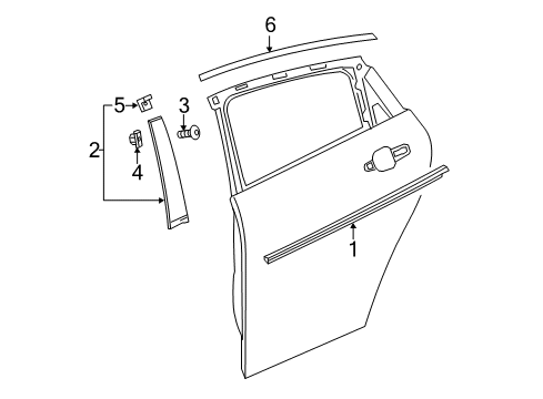 2018 Buick Regal Sportback Exterior Trim - Rear Door Diagram