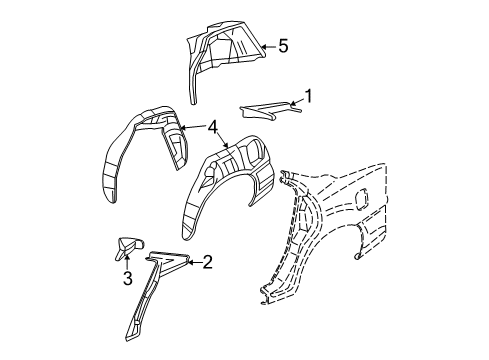 2002 Buick Century Inner Structure - Quarter Panel Diagram