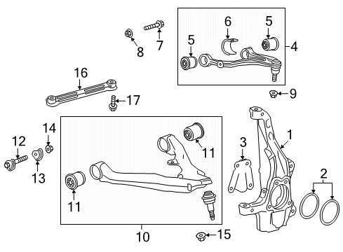 2023 Chevy Silverado 1500 Upper Control Arm, Passenger Side Diagram for 85660609
