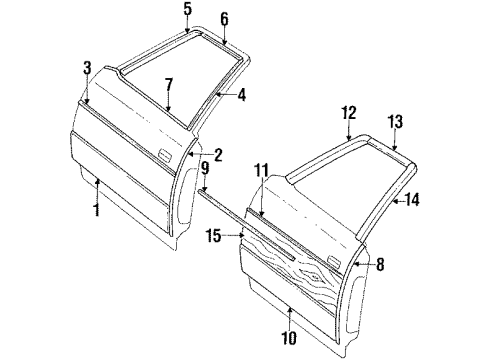 1986 Pontiac Parisienne Reveal Molding, Passenger Side Diagram for 20206712