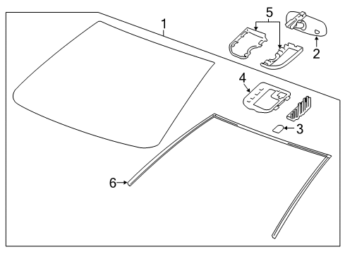 2014 Chevy Sonic Windshield Glass Diagram