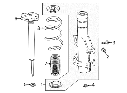 2018 Chevy Camaro Struts & Components - Front Diagram