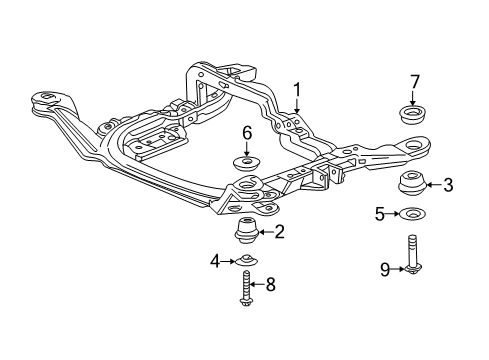 2005 Pontiac Aztek Suspension Mounting - Front Diagram