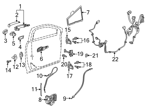 2020 Chevy Blazer Front Door - Lock & Hardware Diagram