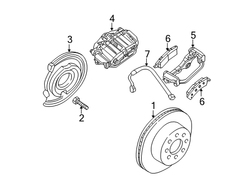 2006 GMC Sierra 1500 HD Caliper Mount Diagram for 18048917