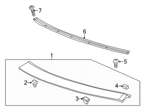 2020 Chevy Corvette Exterior Trim - Roof Diagram 2 - Thumbnail