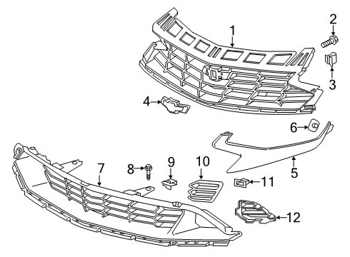2023 Chevy Camaro Bezel, Front Outer Driver Side Diagram for 84112271