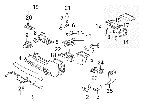2011 Buick Lucerne Console Diagram