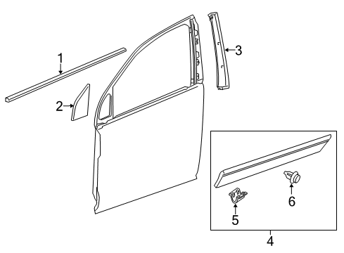 2012 Chevy Captiva Sport Exterior Trim - Front Door Diagram