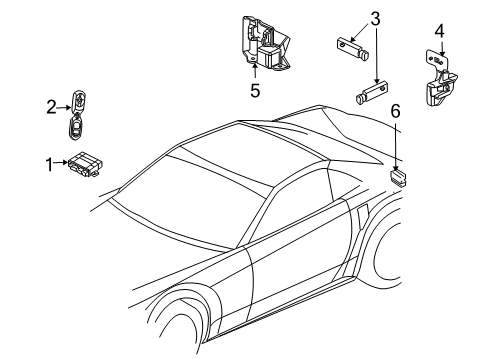 2007 Cadillac XLR Keyless Entry Components Diagram