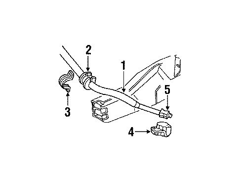 1992 GMC Typhoon Stabilizer Bar & Components - Front Diagram