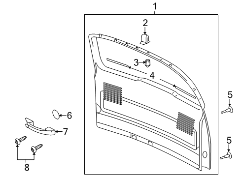 2006 Chevy Uplander Interior Trim - Lift Gate Diagram