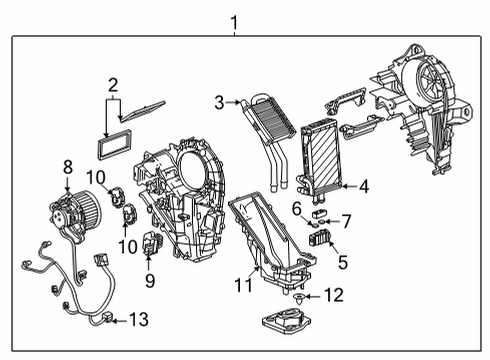 2023 Cadillac Escalade ESV Auxiliary Heater & A/C Diagram