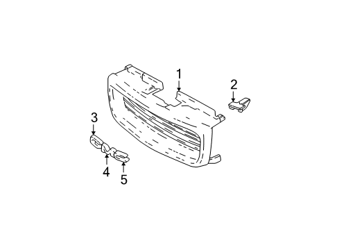 2000 GMC Sonoma Grille & Components Diagram