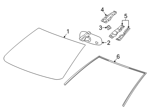 2013 Chevy Spark Windshield Glass Diagram