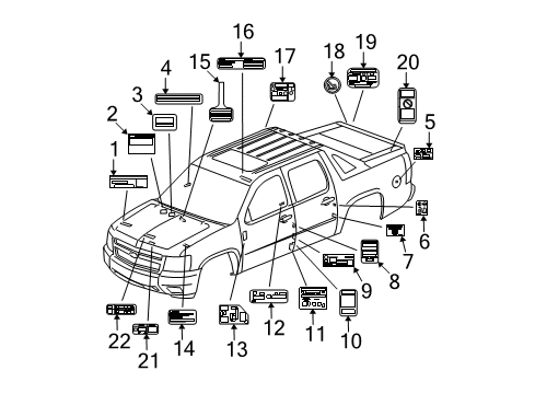 2007 Cadillac Escalade EXT Information Labels Diagram