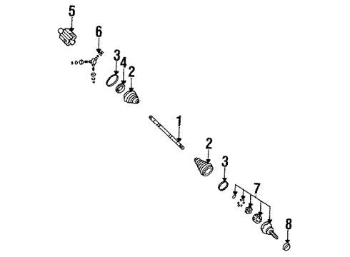 1993 Cadillac Seville Drive Shaft - Front Diagram