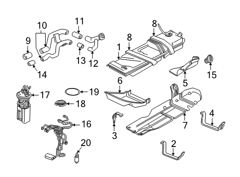 1996 GMC Jimmy Fuel System Components Diagram