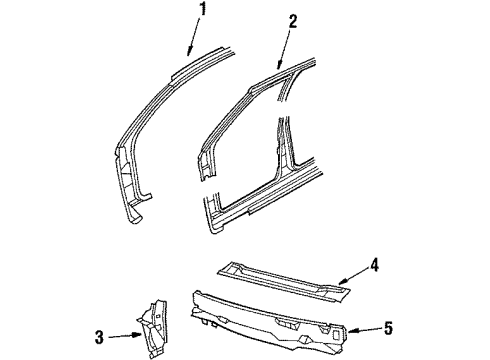 1986 Pontiac Sunbird Cowl Diagram