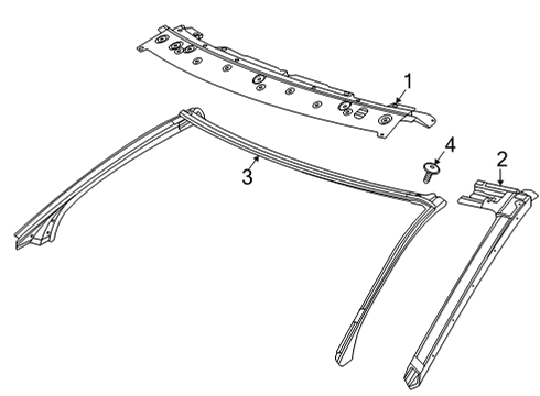 2021 Chevy Corvette Windshield Header & Components Diagram