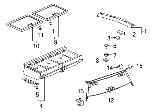 2006 Buick Terraza Interior Trim - Rear Body Diagram
