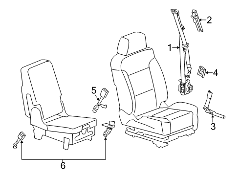 2019 Chevy Silverado 3500 HD Seat Belt Diagram