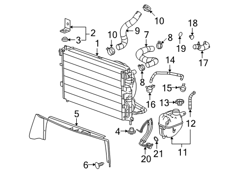2006 Pontiac Torrent Radiator & Components Diagram