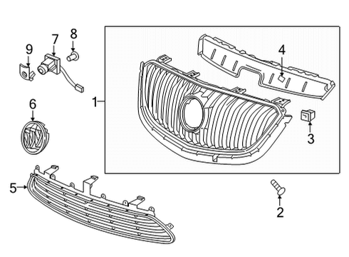 2016 Buick Envision Lower Grille Diagram for 22905952