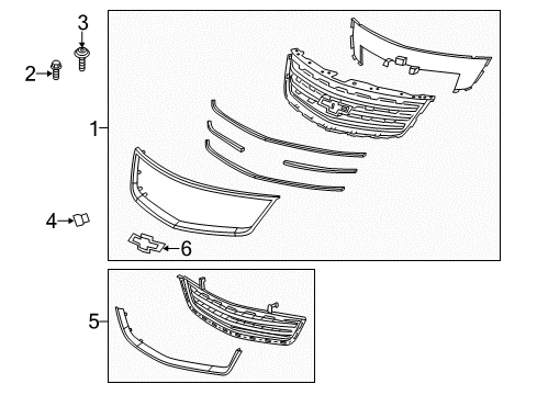 2016 Chevy Traverse Grille & Components Diagram