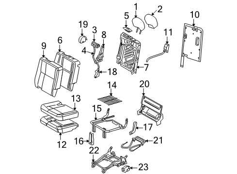 2007 Buick Terraza Rear Seat Components Diagram 3 - Thumbnail