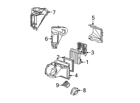 2004 GMC Safari A/C Evaporator Components Diagram