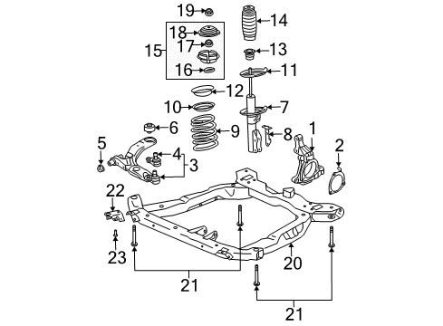 2006 Saturn Ion Lower Control Arm Diagram for 25984680