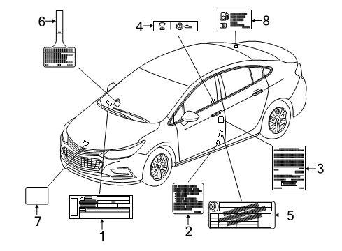 2016 Chevy Cruze Information Labels Diagram