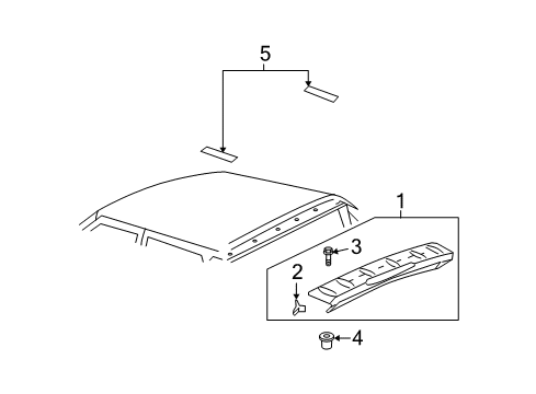 2007 Cadillac Escalade EXT Exterior Trim - Roof Diagram