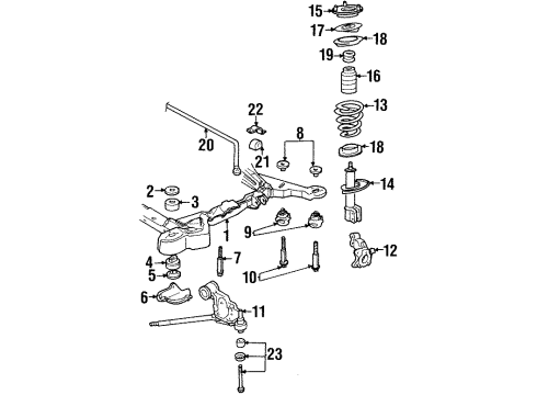 1987 Cadillac Eldorado Front Suspension Components, Lower Control Arm, Stabilizer Bar Diagram
