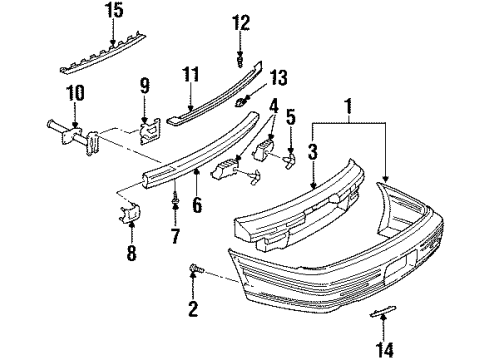 1999 Pontiac Bonneville Bumper Cover, Rear Diagram for 25648250