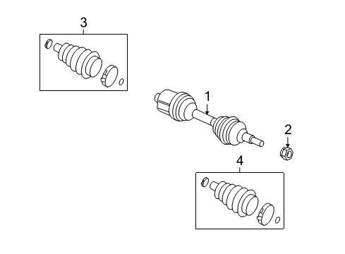 2009 Saturn Aura Drive Axles - Front Diagram