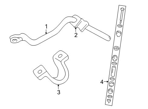 1996 GMC C2500 Stabilizer Bar & Components - Front Diagram 2 - Thumbnail