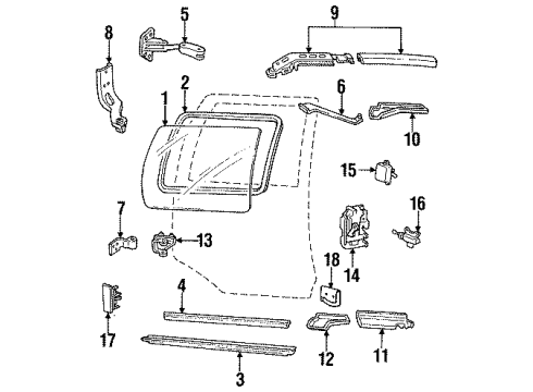 1996 Chevy Lumina APV Lock Cylinder Diagram for 12506207