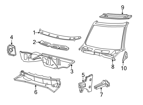 2000 GMC Safari Dash Panel, Front Diagram for 15000146