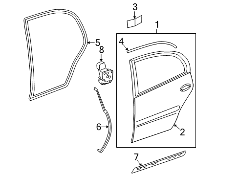 2007 Cadillac DTS Rear Door Diagram