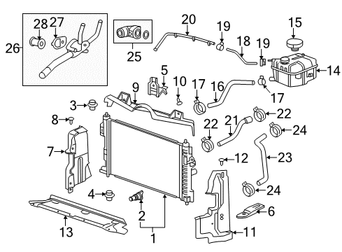 2014 Cadillac XTS Radiator Diagram for 22747160