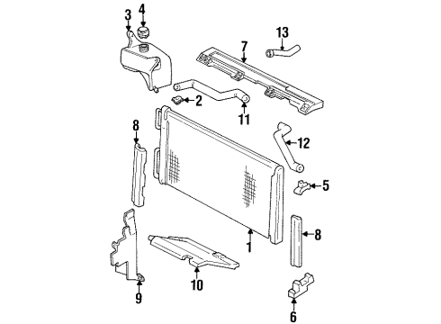 1997 Oldsmobile 88 Radiator & Components Diagram